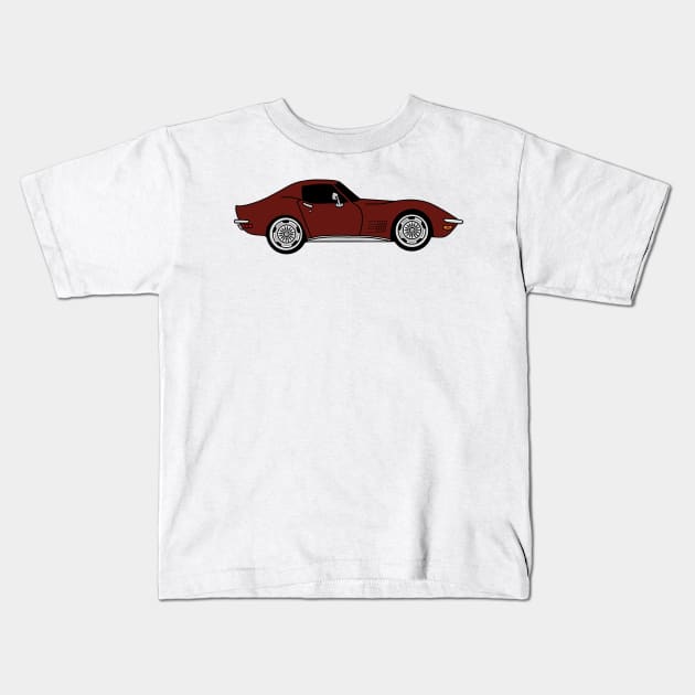 Marlboro Maroon C3 Corvette Kids T-Shirt by ally1021